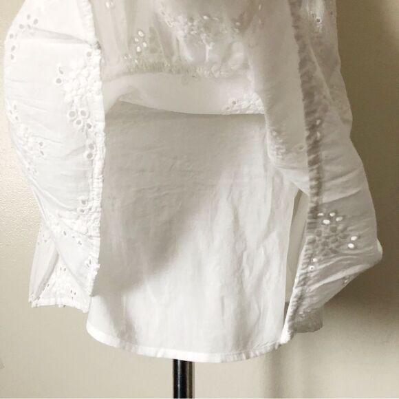 Urban Outfitters White Claire One Shoulder Eyelet Mini Dress NWOT Medium - Picture 6 of 7